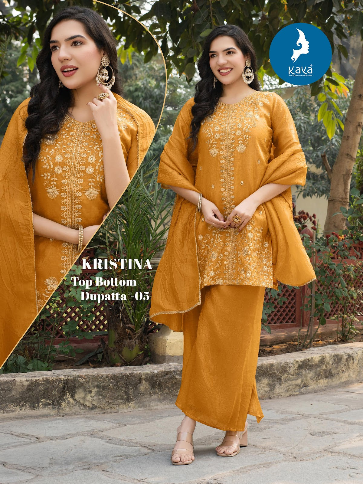 Kristina Kaya Silk Readymade Pant Style Suits Supplier