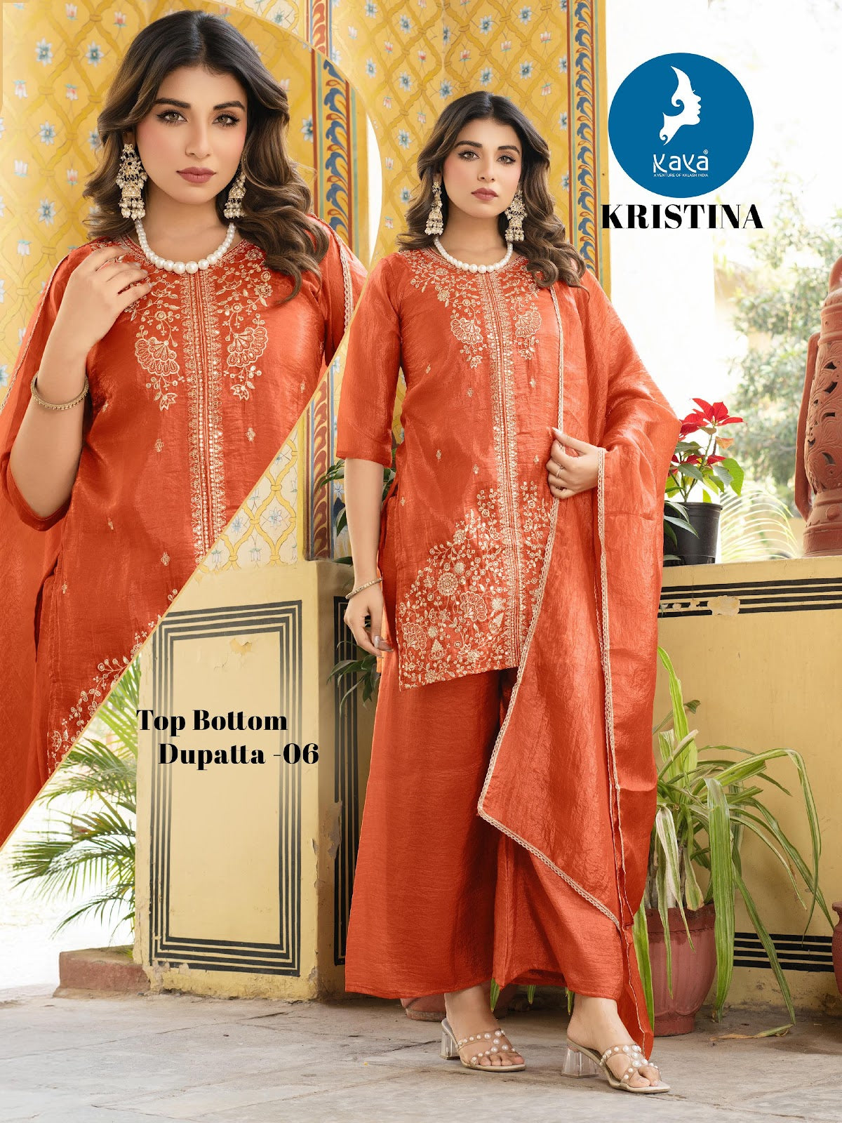 Kristina Kaya Silk Readymade Pant Style Suits Supplier