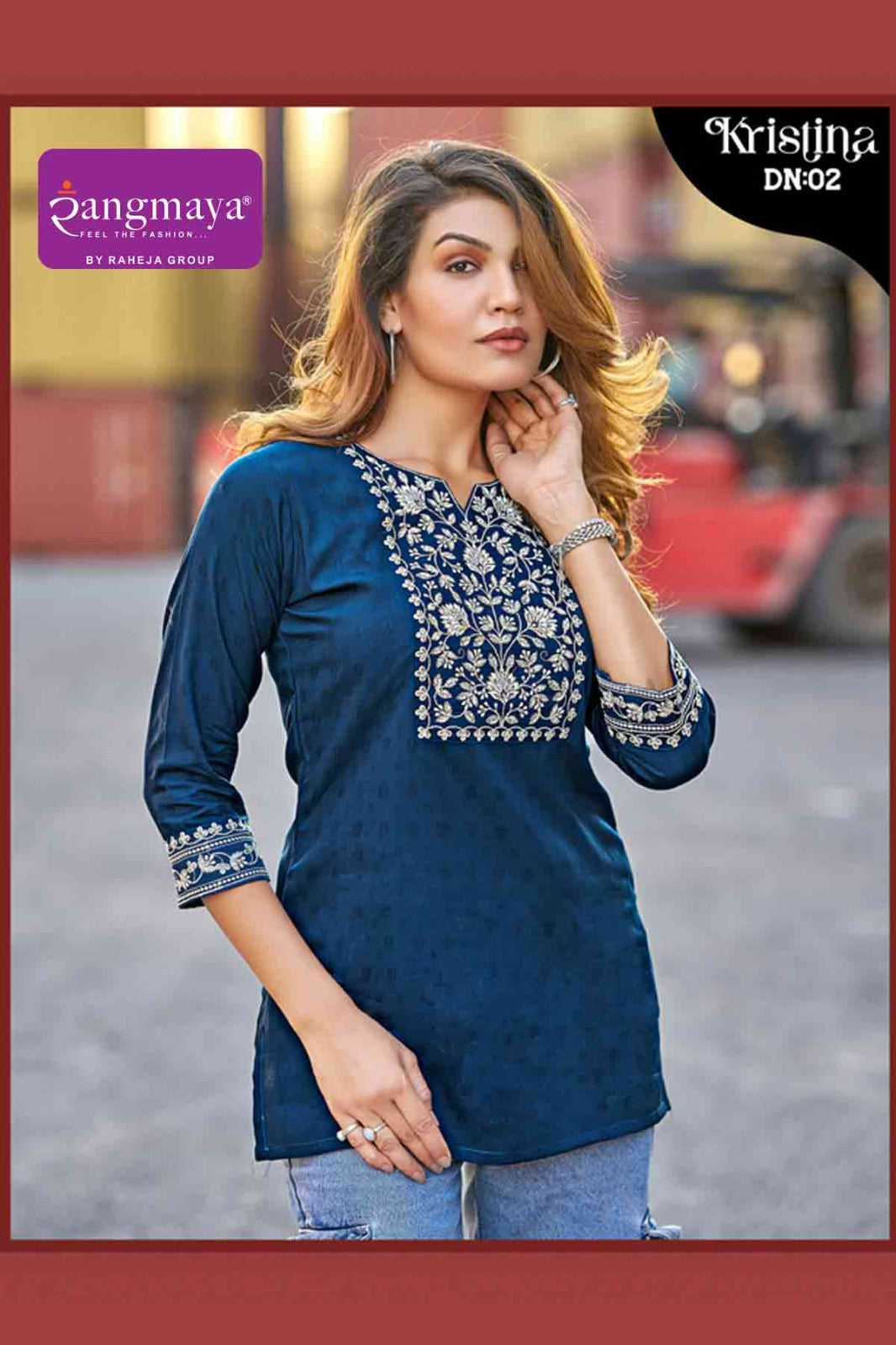 Kristina Rangmaya Dobby Short Kurtis Manufacturer Gujarat