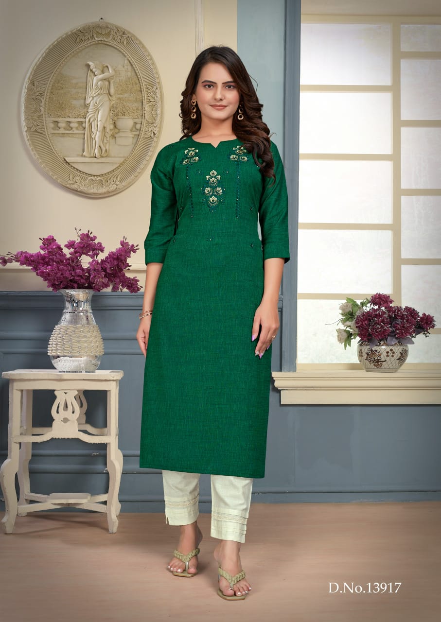 Kriti Kalaroop Liquid Straight Cut Kurtis Supplier