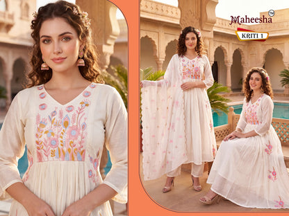Kriti Maheesha Chanderi Readymade Anarkali Suits Wholesaler