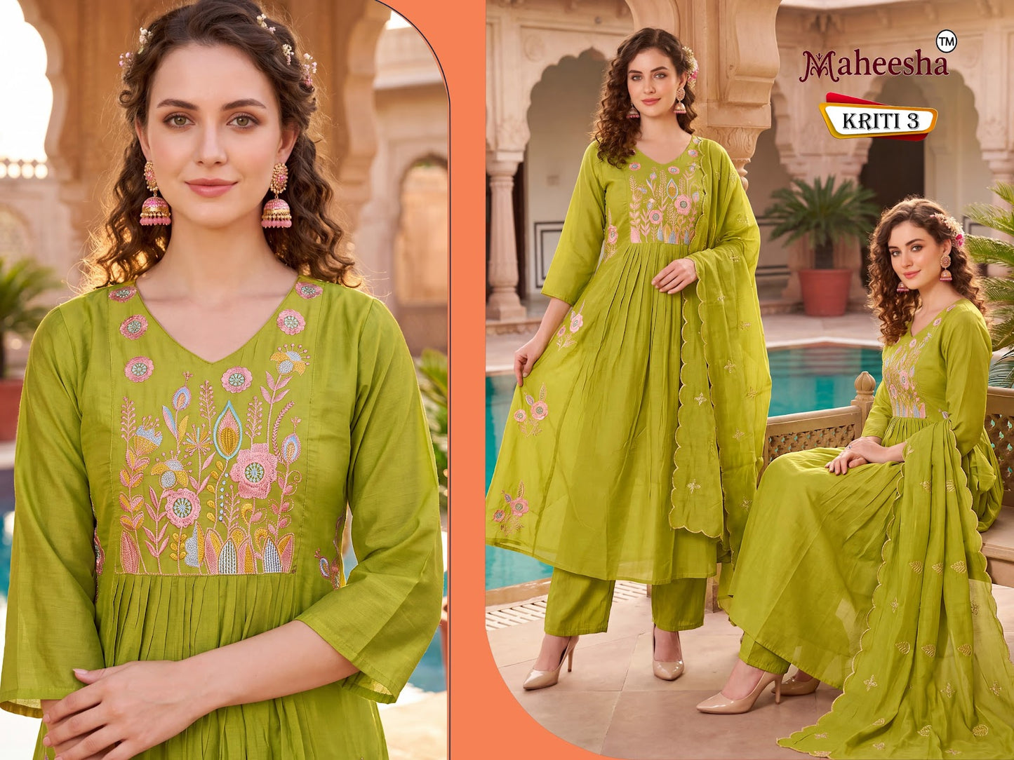 Kriti Maheesha Chanderi Readymade Anarkali Suits Wholesaler