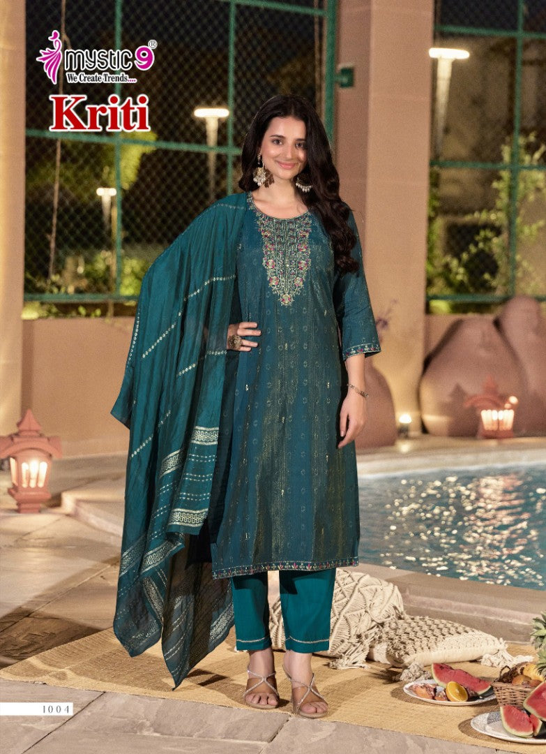 Kriti Vol 1 Mystic 9 Vertican Readymade Pant Style Suits Manufacturer India