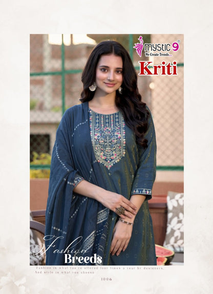 Kriti Vol 1 Mystic 9 Vertican Readymade Pant Style Suits Manufacturer India