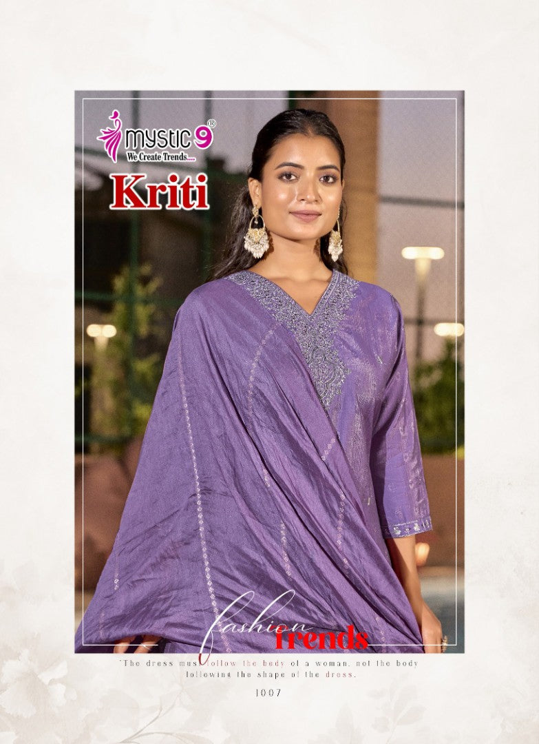 Kriti Vol 1 Mystic 9 Vertican Readymade Pant Style Suits Manufacturer India