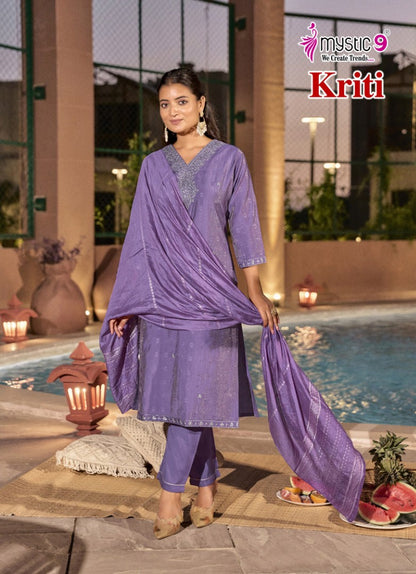 Kriti Vol 1 Mystic 9 Vertican Readymade Pant Style Suits Manufacturer India