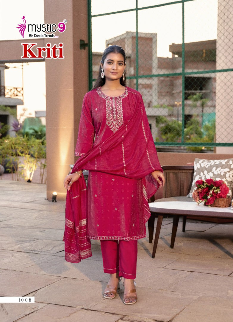 Kriti Vol 1 Mystic 9 Vertican Readymade Pant Style Suits Manufacturer India