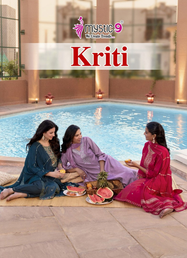 Kriti Vol 1 Mystic 9 Vertican Readymade Pant Style Suits Manufacturer India