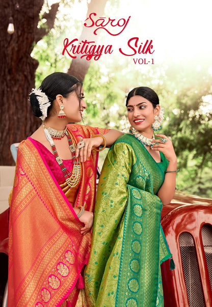 Kritigya Silk Vol 1 Saroj Tissue Sarees Wholesale Price
