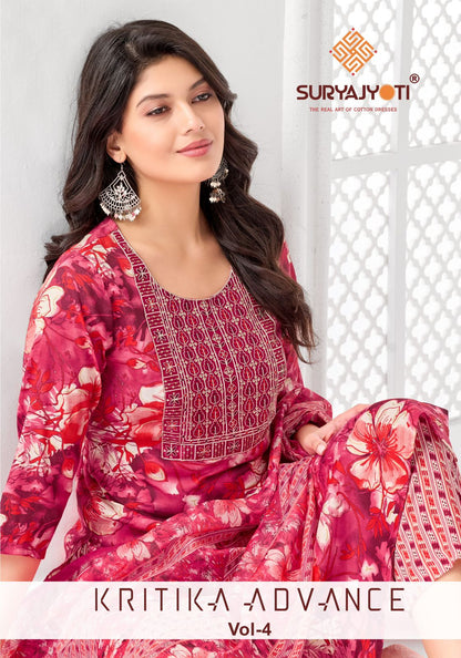 Kritika Advance Vol 4 Suryajyoti Rayon Capsule Readymade Pant Style Suits Wholesale Price