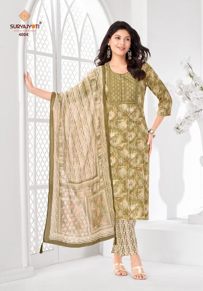 Kritika Advance Vol 4 Suryajyoti Rayon Capsule Readymade Pant Style Suits Wholesale Price