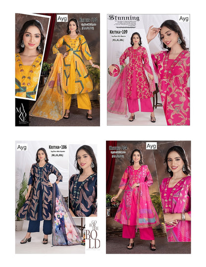 Kritika Ayg Gaji Silk Readymade Anarkali Suits Supplier Gujarat