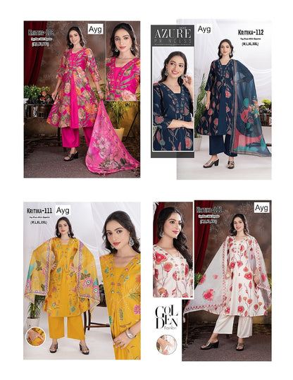 Kritika Ayg Gaji Silk Readymade Anarkali Suits Supplier Gujarat