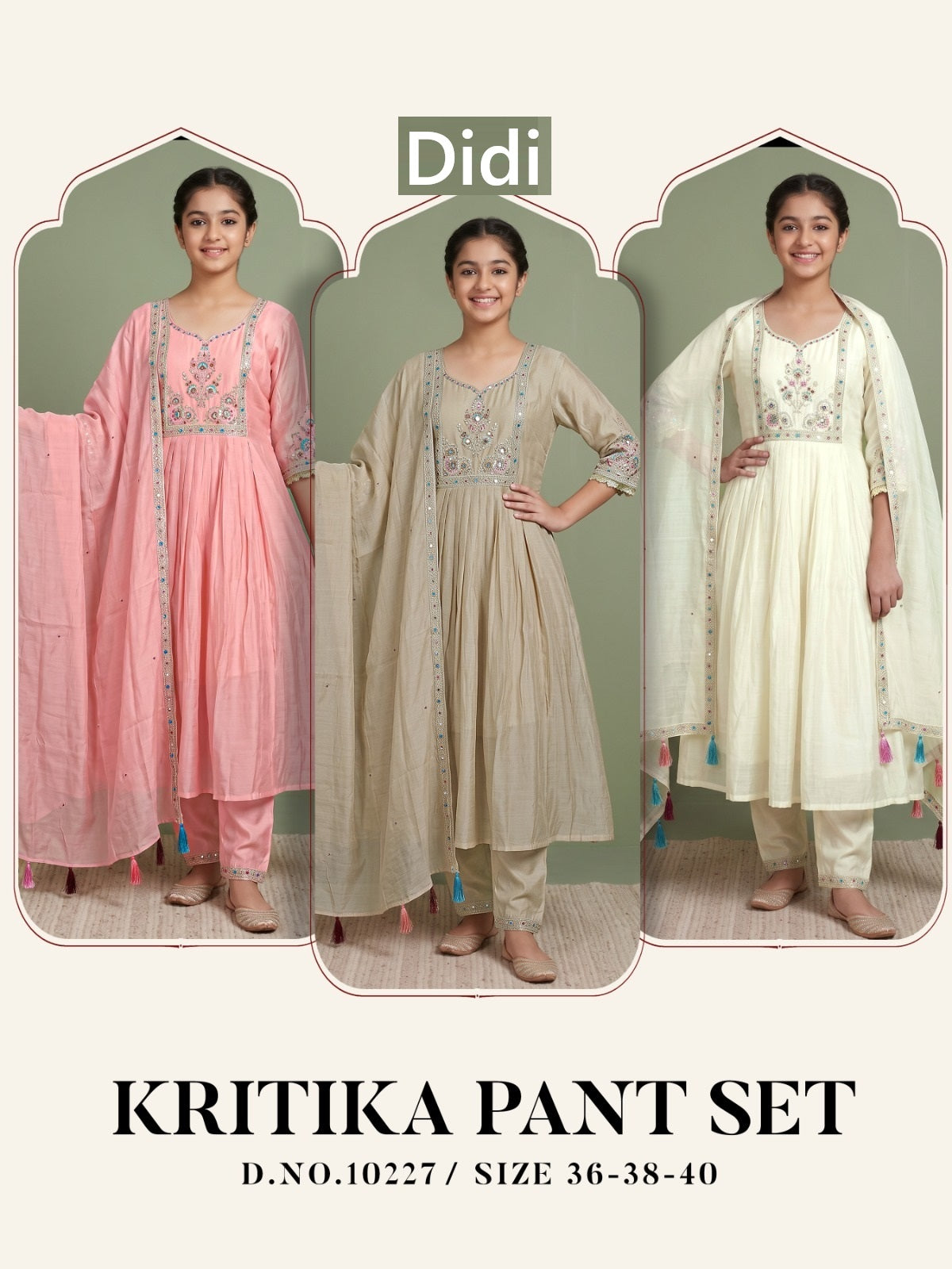 Kritika Dn 10227 Didi Chanderi Girls Readymade Anarkali Suits Wholesaler Gujarat