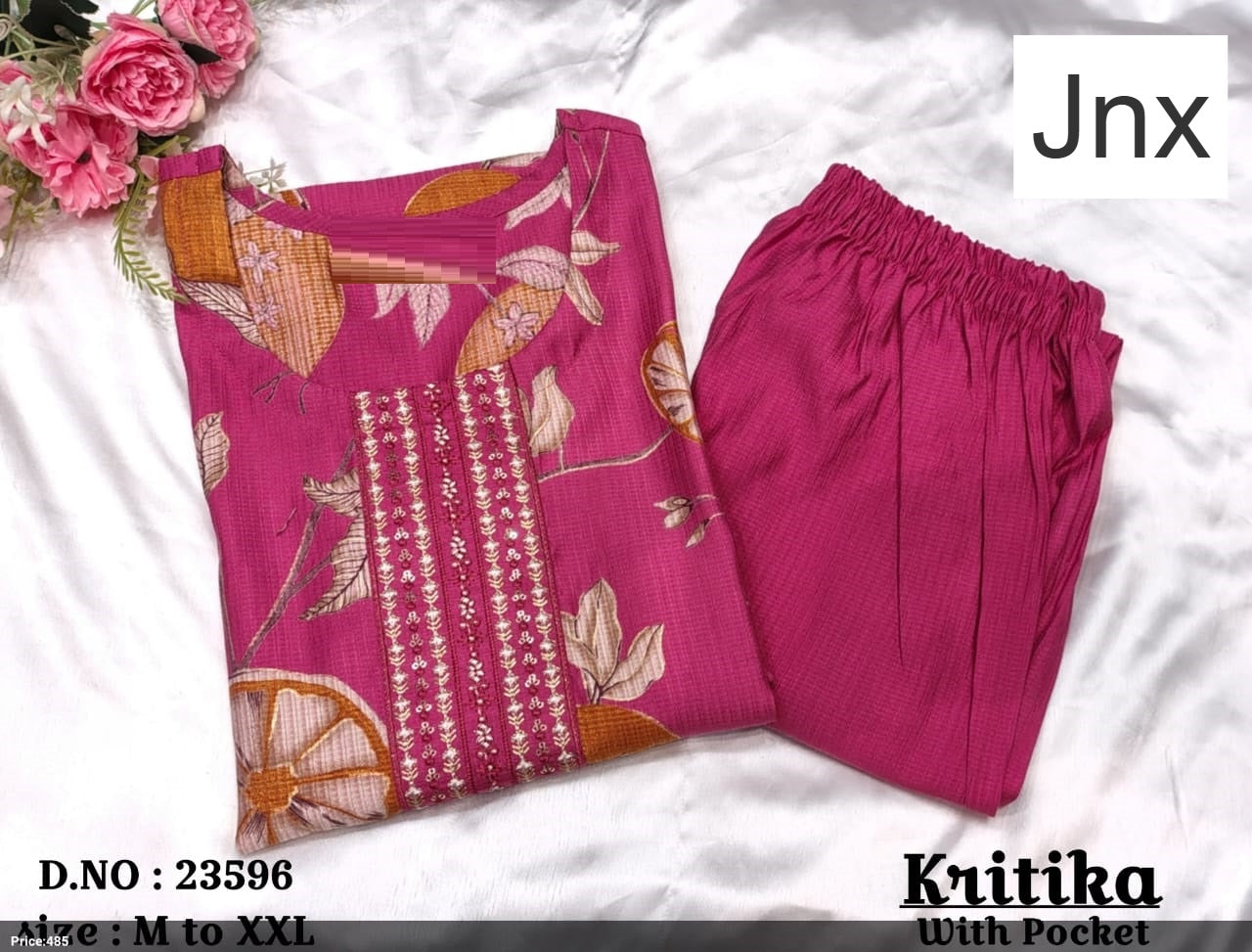 Kritika Jnx Vertican Kurti Pant Set Supplier