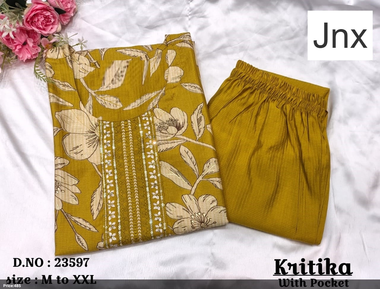 Kritika Jnx Vertican Kurti Pant Set Supplier