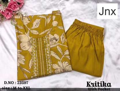 Kritika Jnx Vertican Kurti Pant Set Supplier