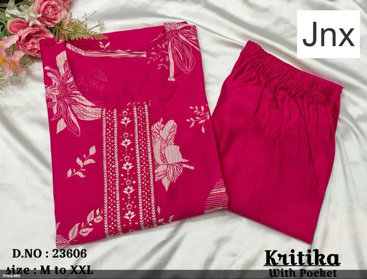Kritika Jnx Vertican Kurti Pant Set Supplier