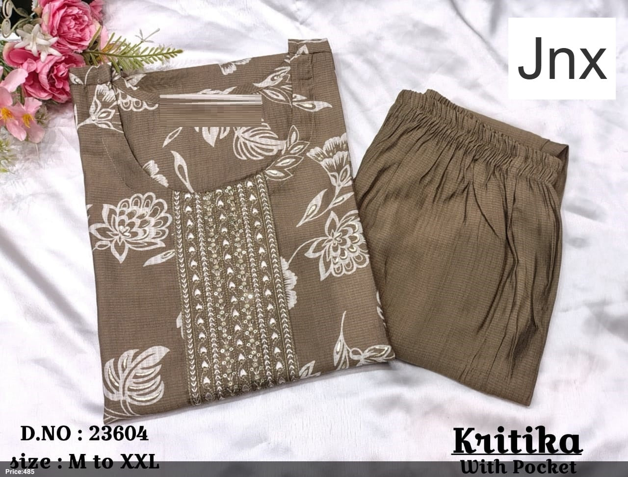 Kritika Jnx Vertican Kurti Pant Set Supplier