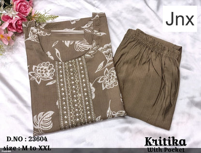 Kritika Jnx Vertican Kurti Pant Set Supplier