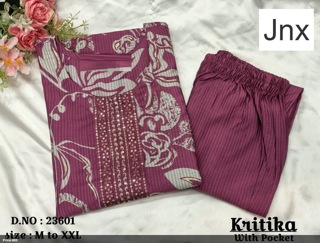 Kritika Jnx Vertican Kurti Pant Set Supplier