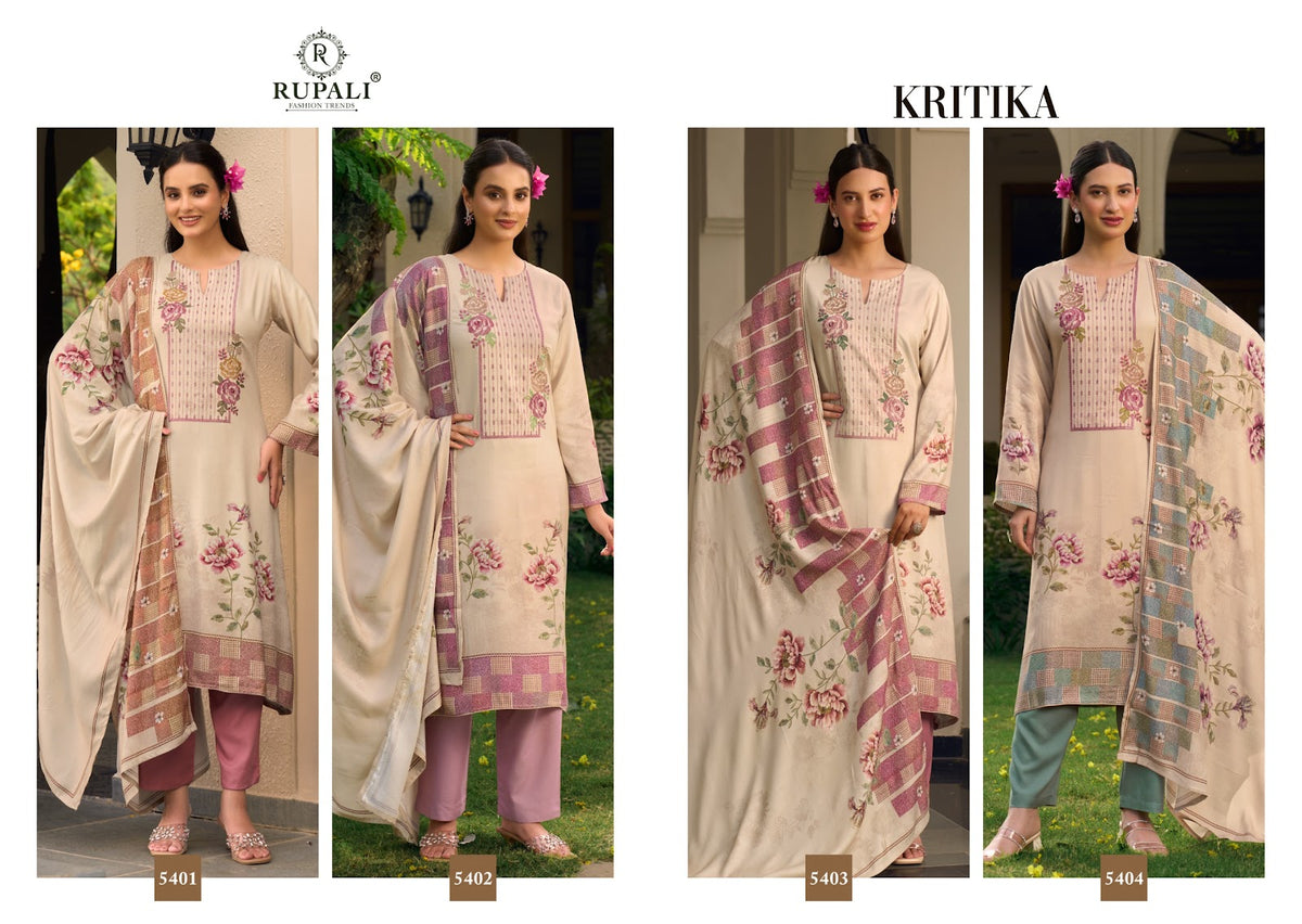 Kritika Rupali Viscose Pashmina Suits Manufacturer Ahmedabad