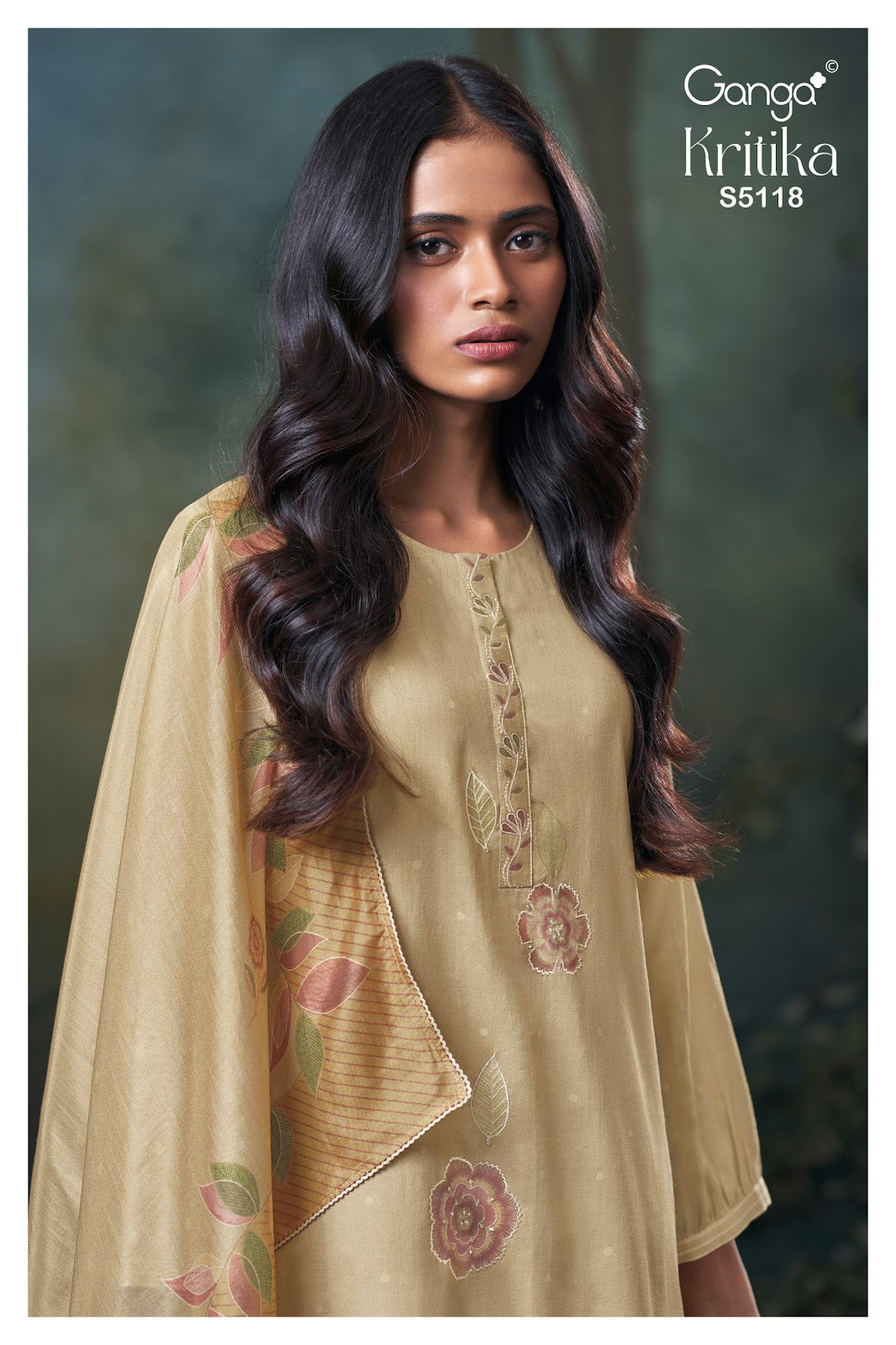 Kritika S5118 Ganga Cotton Satin Pant Style Suits Wholesaler