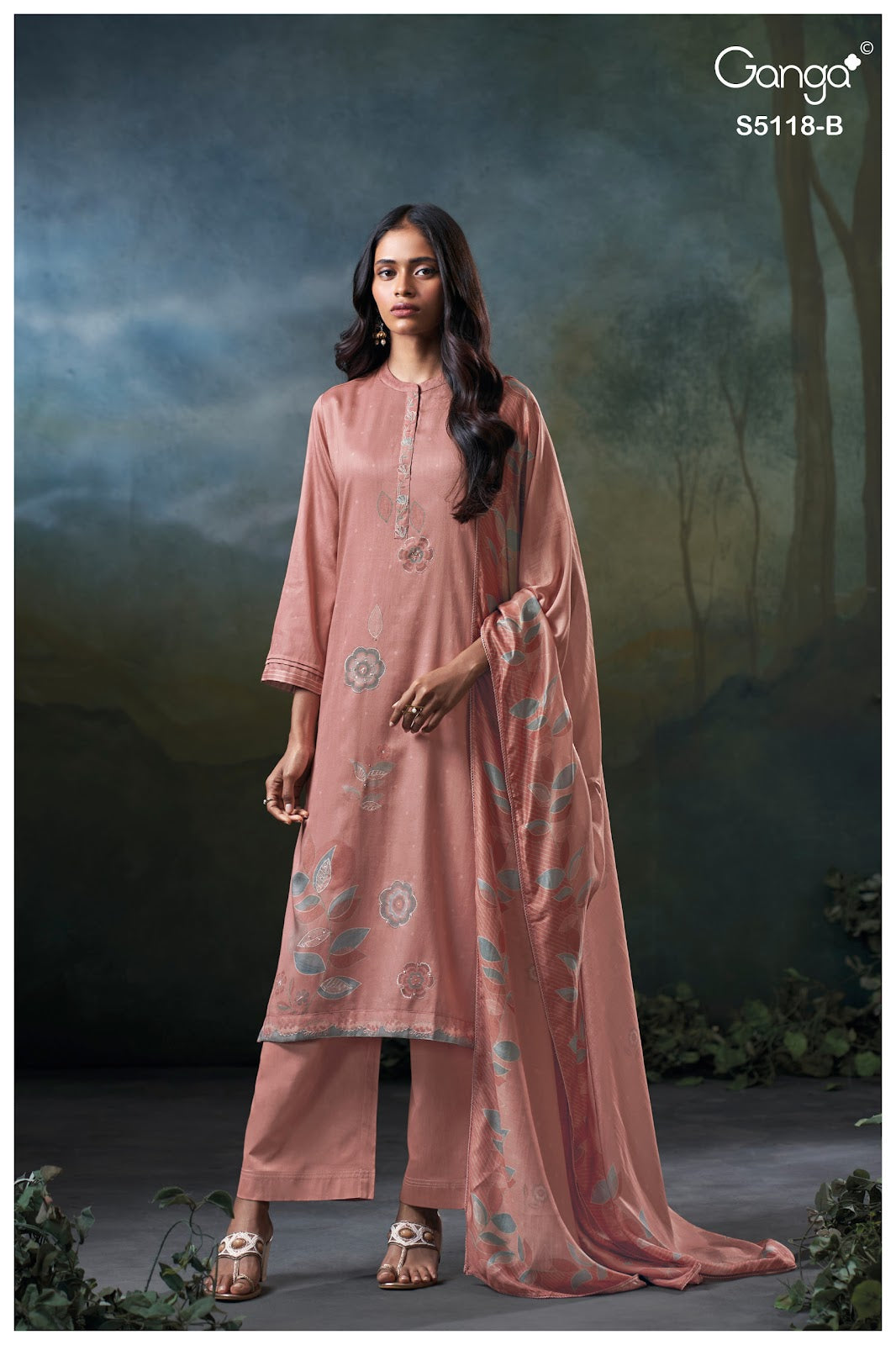 Kritika S5118 Ganga Cotton Satin Pant Style Suits Wholesaler