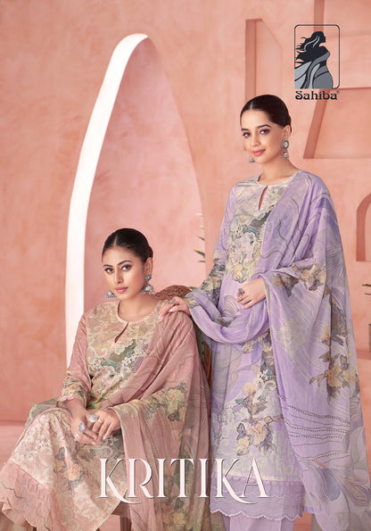 Kritika Sahiba Cotton Lawn Pant Style Suits Supplier Ahmedabad