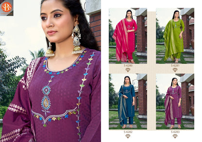 Kritika Sbs Dobby Readymade Cotton Pant Suits Wholesaler