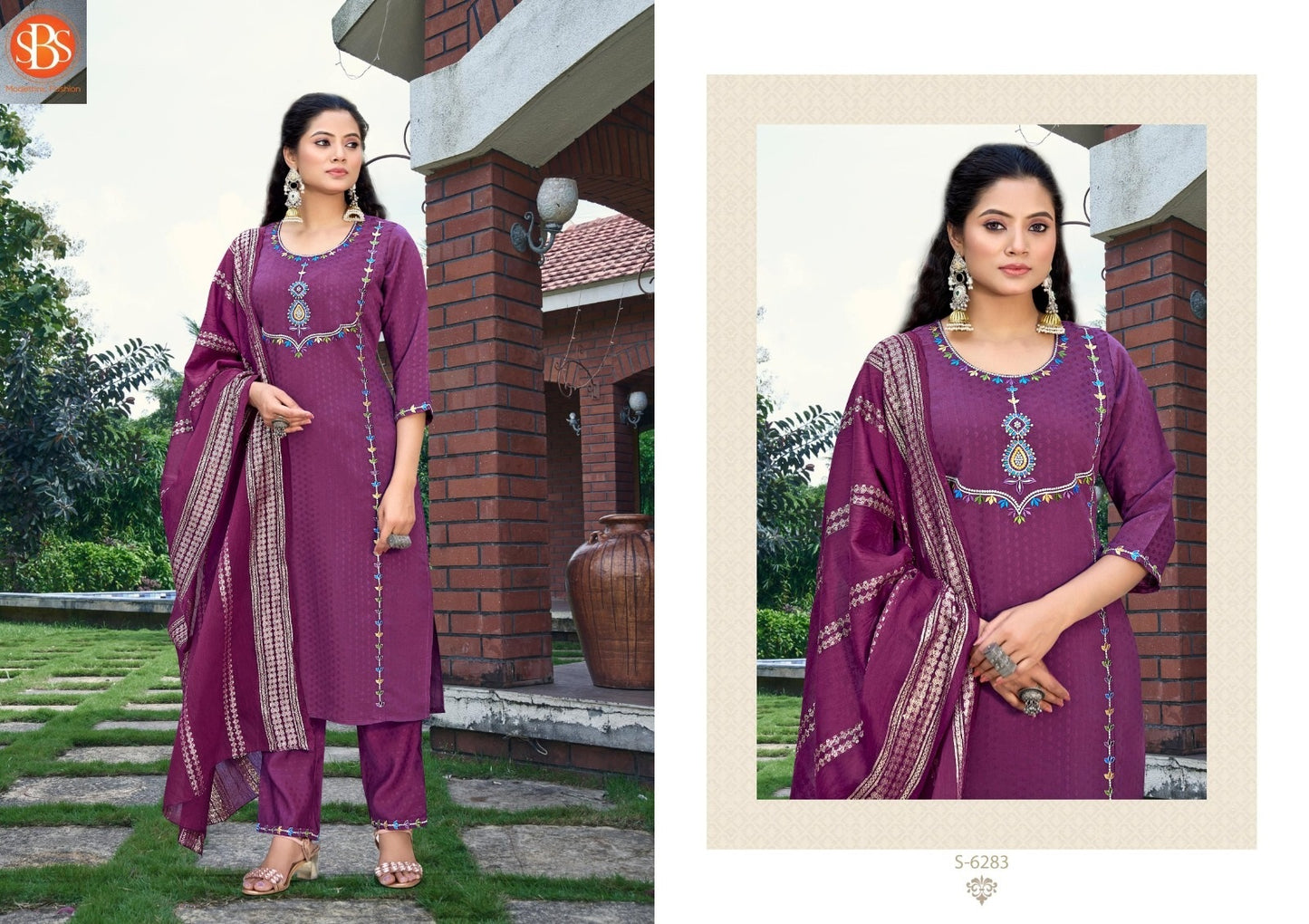 Kritika Sbs Dobby Readymade Cotton Pant Suits Wholesaler