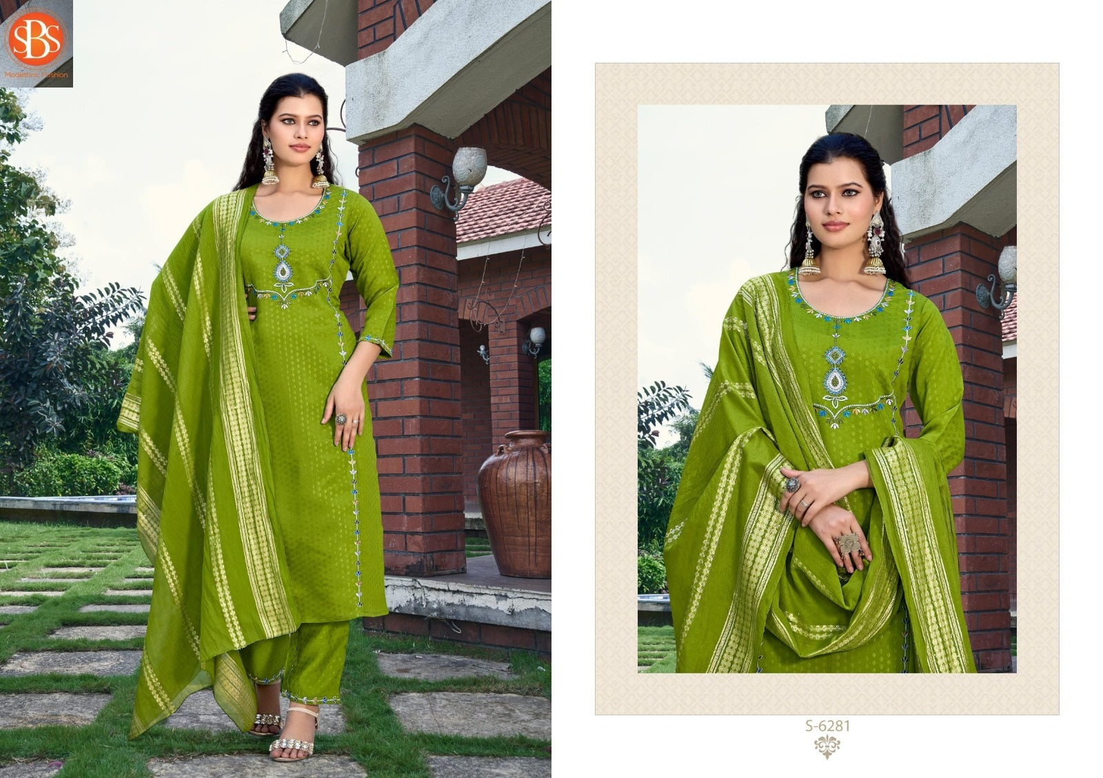 Kritika Sbs Dobby Readymade Cotton Pant Suits Wholesaler