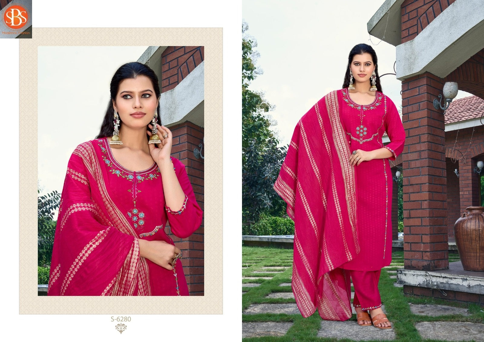 Kritika Sbs Dobby Readymade Cotton Pant Suits Wholesaler