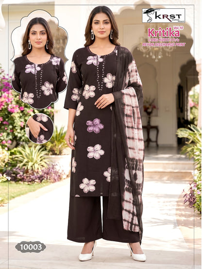 Kritika Vol 10 Krst Rayon 14Kg Readymade Plazzo Style Suits Wholesale