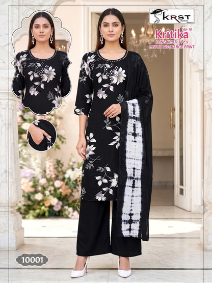 Kritika Vol 10 Krst Rayon 14Kg Readymade Plazzo Style Suits Wholesale