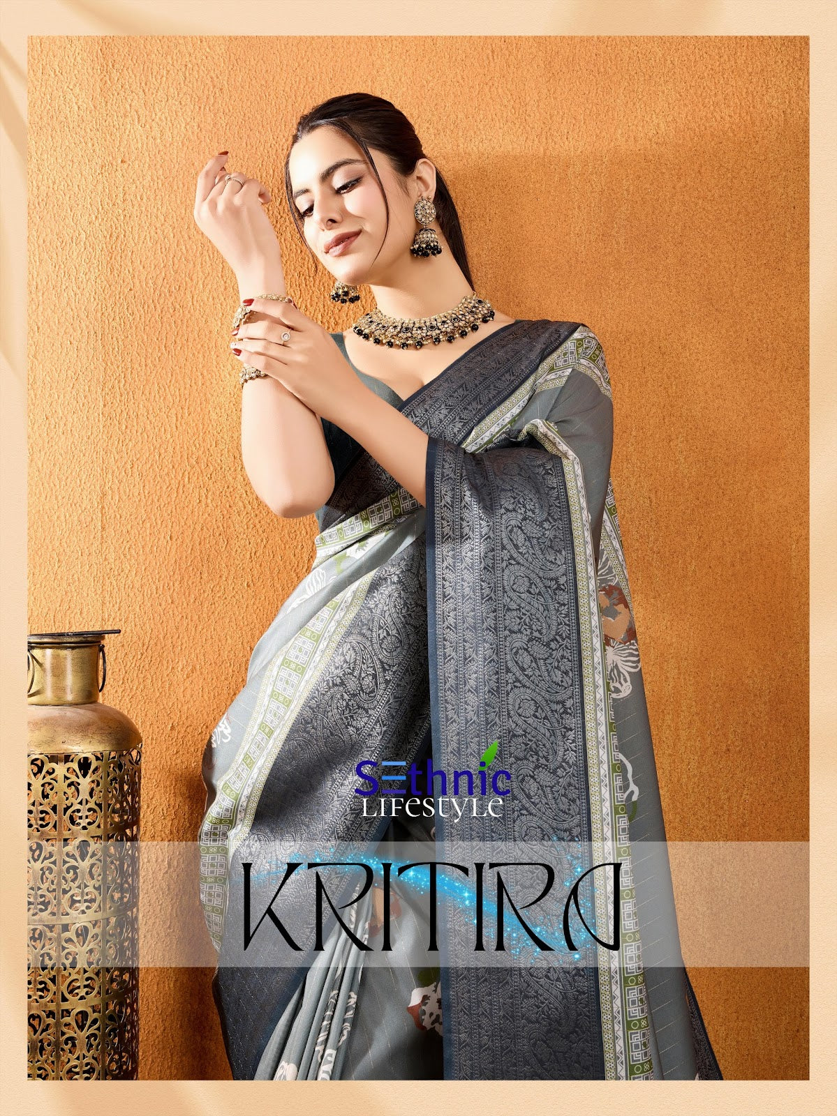 Kritira 61001-61006 Sethnic Crepe Silk Sarees Wholesaler Gujarat
