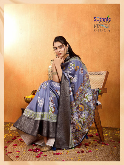 Kritira 61001-61006 Sethnic Crepe Silk Sarees Wholesaler Gujarat