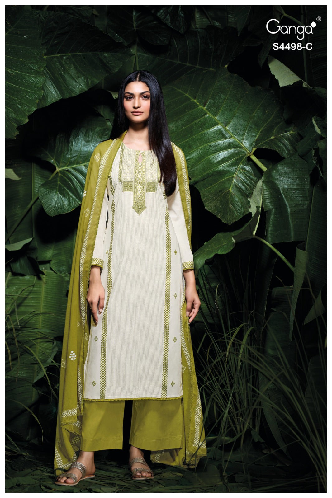 Kritsha 4498 Ganga Cotton Plazzo Style Suits Wholesaler