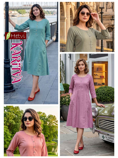 Kritva Hetvi Weaving Kurti With Pocket Wholesaler