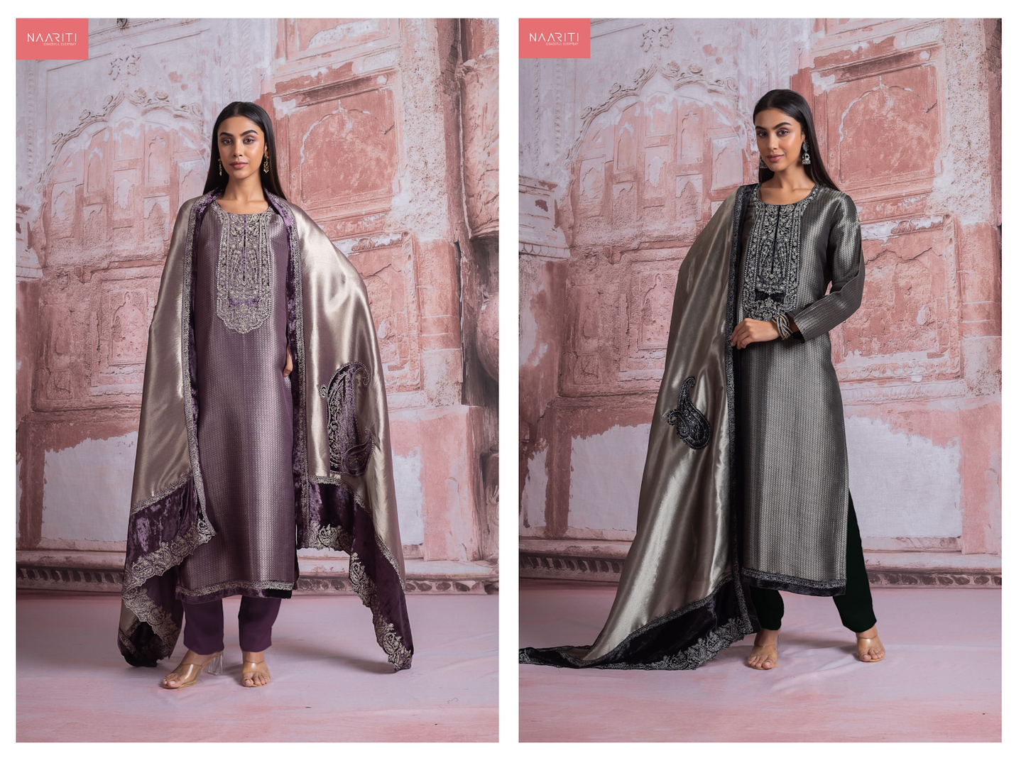 Kritvi Naariti Pure Silk Pant Style Suits Supplier Gujarat