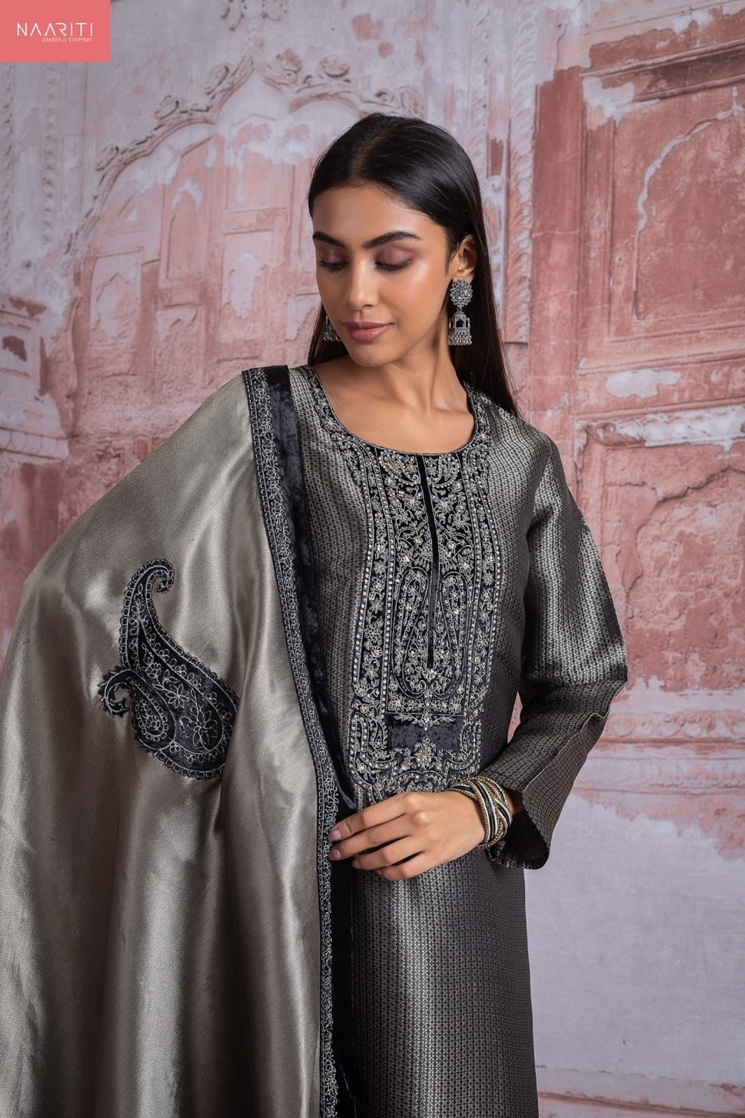 Kritvi Naariti Pure Silk Pant Style Suits Supplier Gujarat