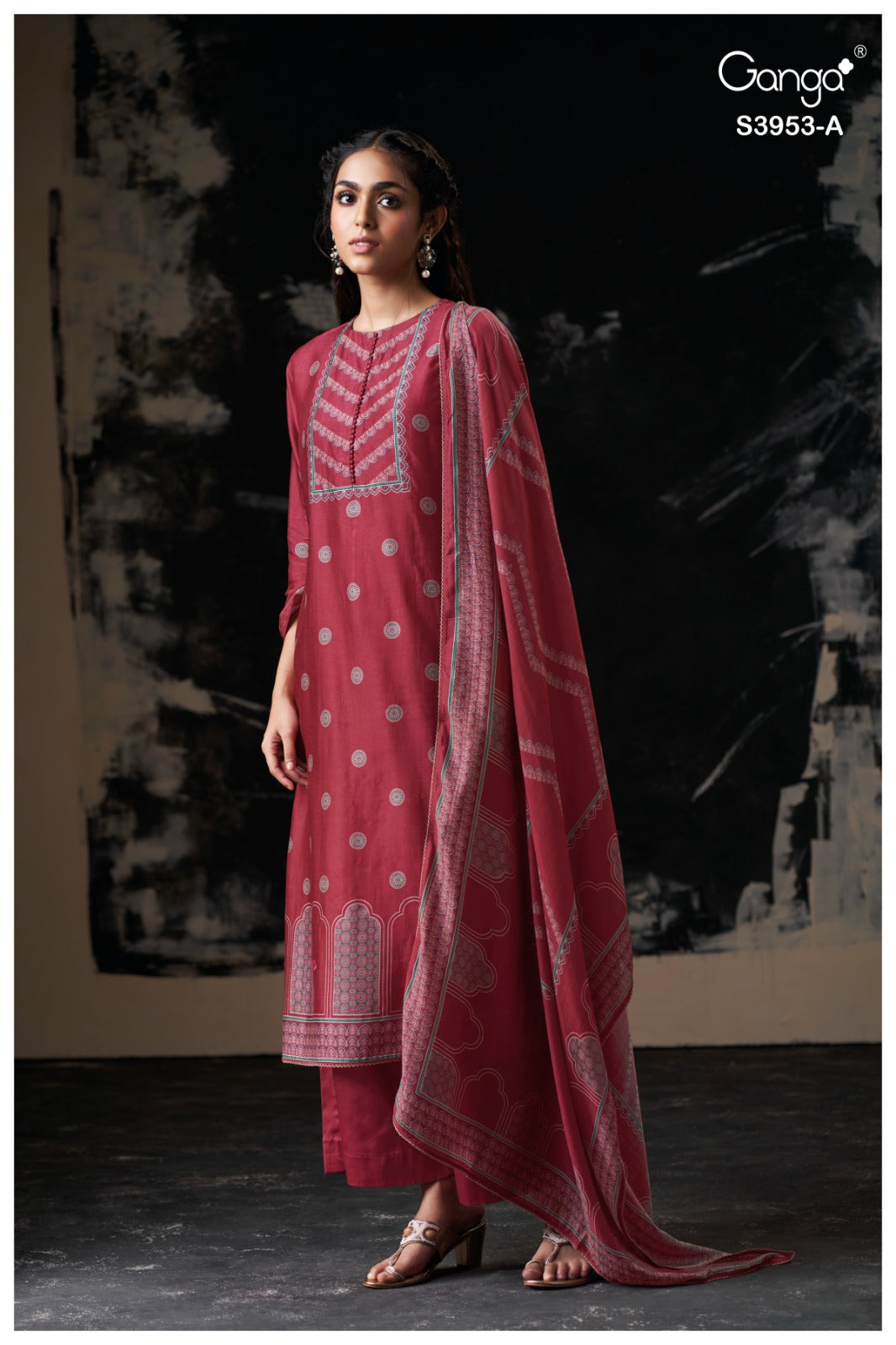 Kriva 3953 Ganga Premium Bemberg Plazzo Style Suits Exporter