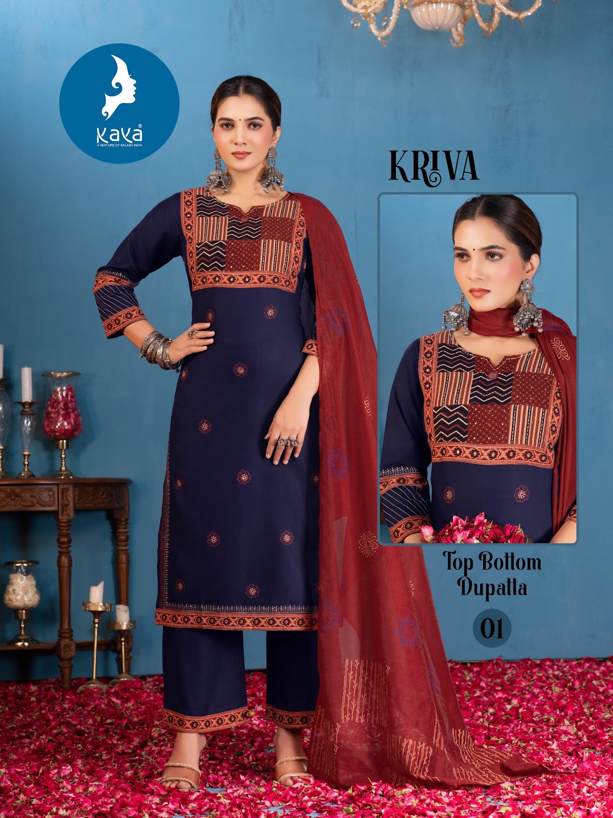 Kriva Kaya Rayon Readymade Plazzo Style Suits Wholesale