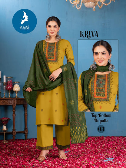 Kriva Kaya Rayon Readymade Plazzo Style Suits Wholesale
