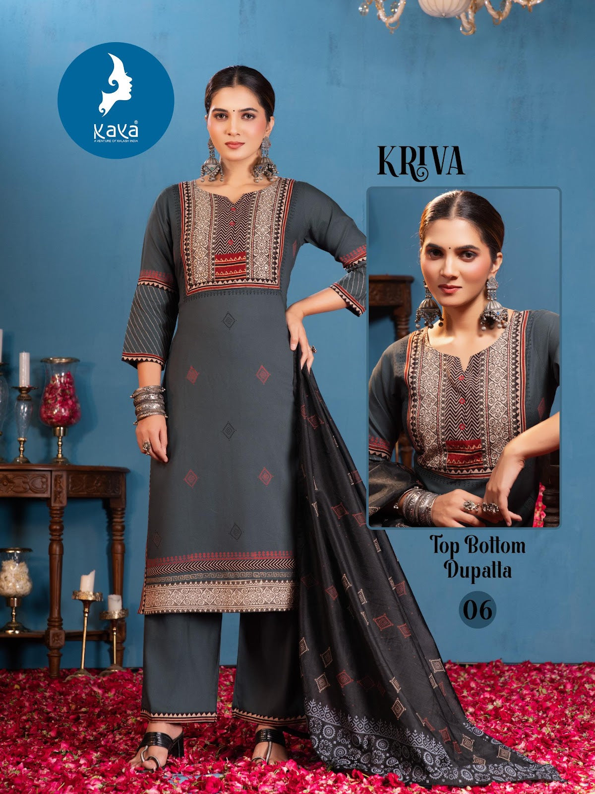 Kriva Kaya Rayon Readymade Plazzo Style Suits Wholesale