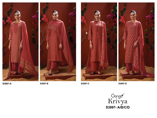 Krivya 3897 Ganga Pashmina Suits Supplier India