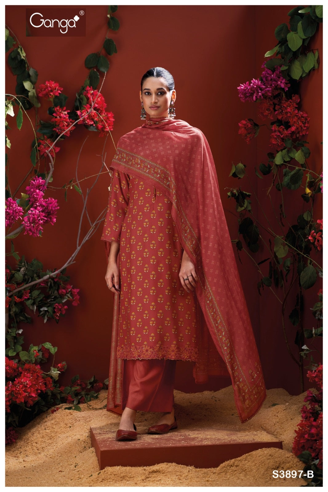 Krivya 3897 Ganga Pashmina Suits Supplier India