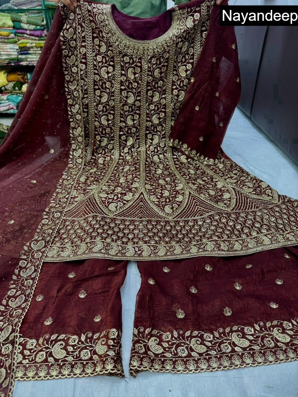 Kriya Nayandeep Silk Readymade Plazzo Style Suits Manufacturer Gujarat