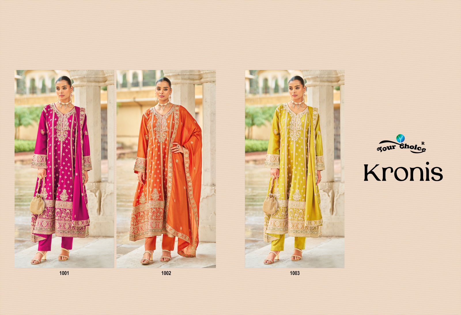 Kronis Your Choice Chinon Pakistani Readymade Suits Supplier Ahmedabad