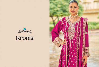 Kronis Your Choice Chinon Pakistani Readymade Suits Supplier Ahmedabad